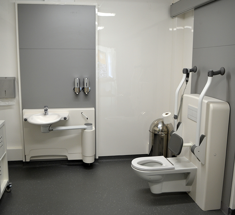 Accessible bathroom with toilet lifter, Ravenscliffe